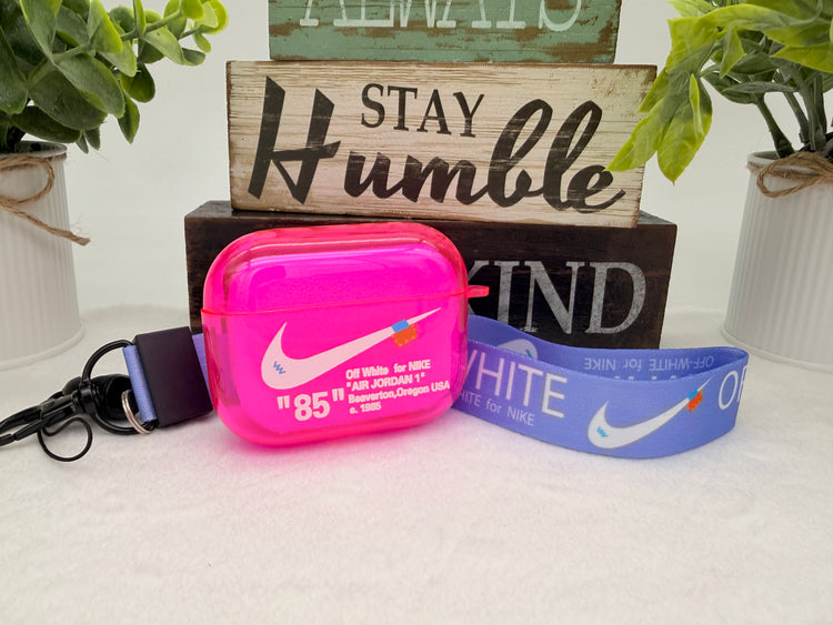 Nike OFF WHITE design Protective case for AirPods Pro 3 (2025)Glossy Pink