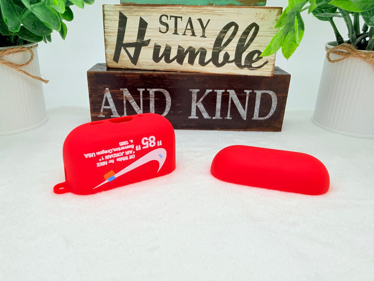 Nike OFF WHITE design Protective case for AirPods Pro 3 (2025) Matte Red- White Logo