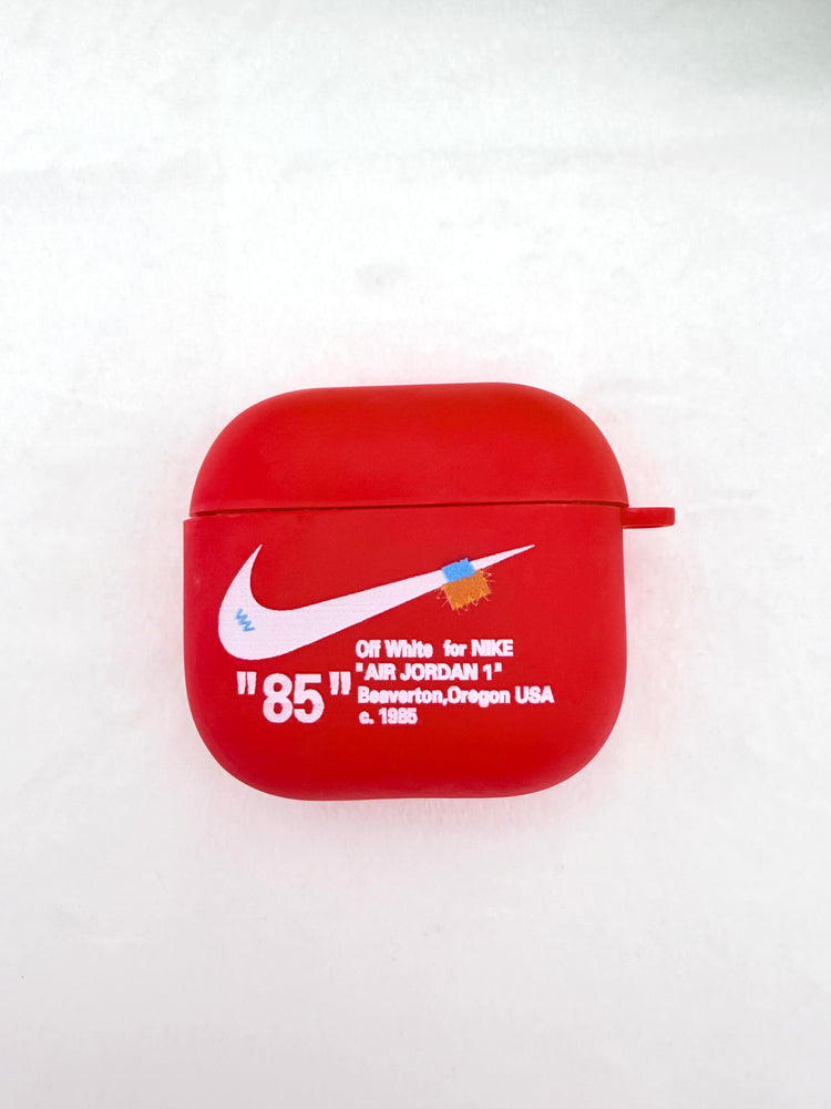 Nike OFF WHITE design Protective case with Lanyard for AirPods 4
(2024) Red