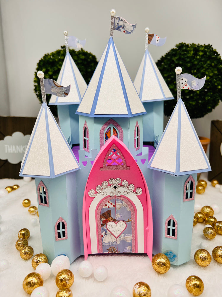 Alice in Wonderland theme Castle exploding Happy Birthday Box