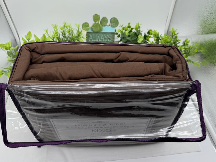 SouthShore Fine Linens PREMIUM COLLECTION Vilano Spring King Sheet Set -Brown