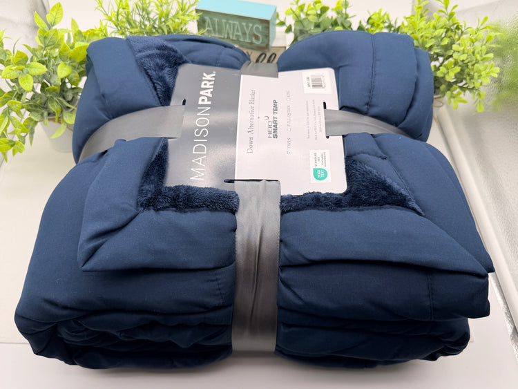 Madison Park Coleman Plush HeiQ Smart Temperature Down Alternative Blanket, Twin