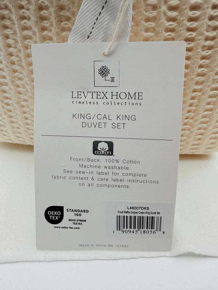 Levtex Home Cloud Waffle Undyed Duvet Cover Set - king - Cream