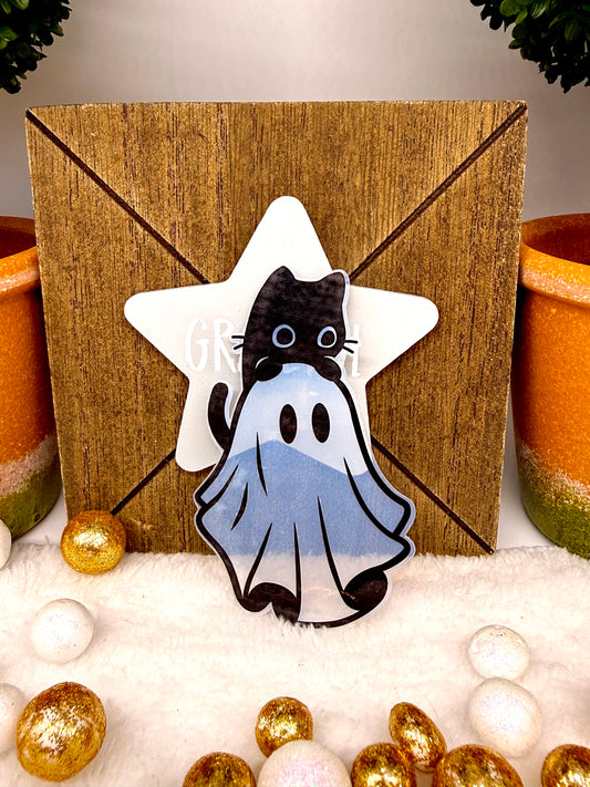Black Cat Ghost Transparent Bookmark