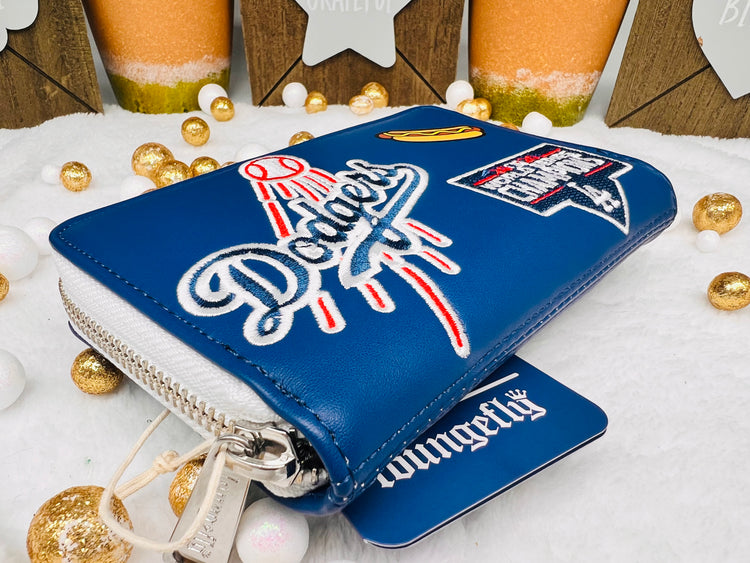 MLB LA Dodgers Patches Zip Around Wallet