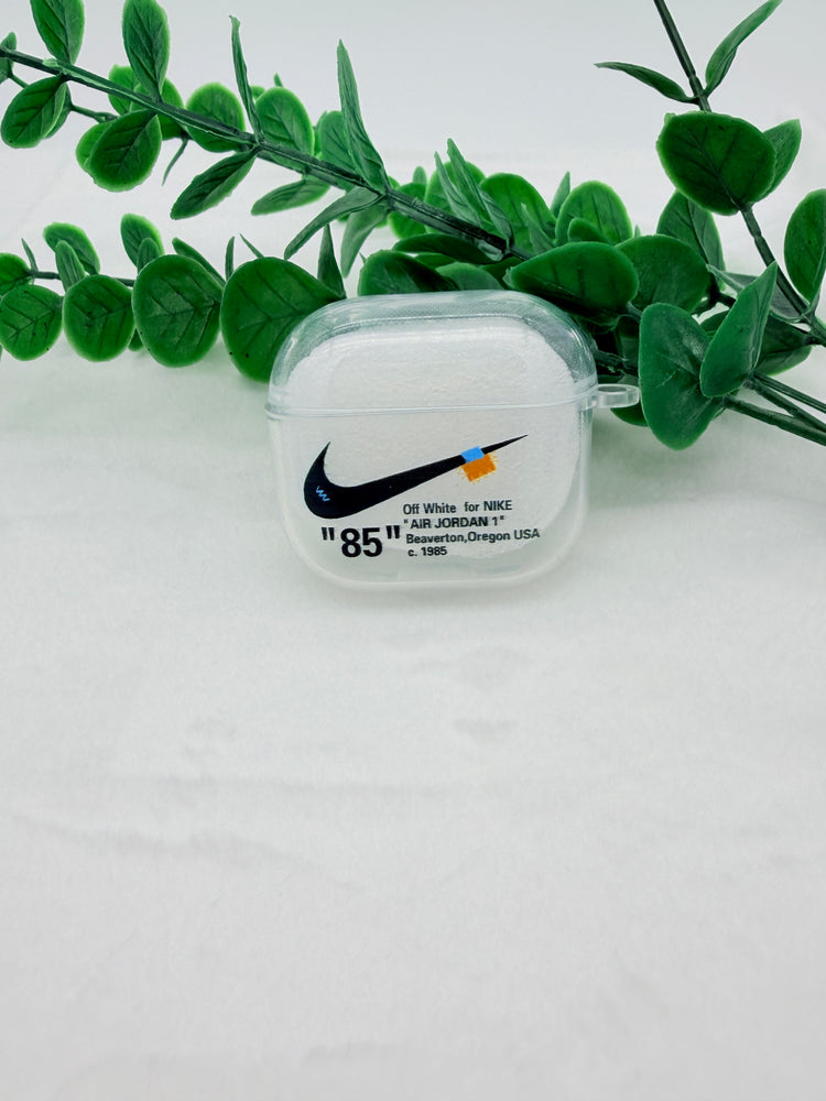 Nike OFF WHITE design Protective case with lanyard for AirPods 4
(2024) Clear