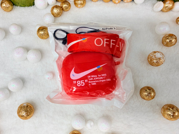 Nike OFF WHITE design Protective case for AirPods 3 (2021) Red