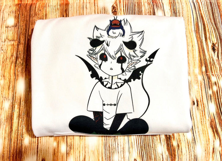 Black Clover: Lieve and Nero black bulls hoodie with scannable Spotify code