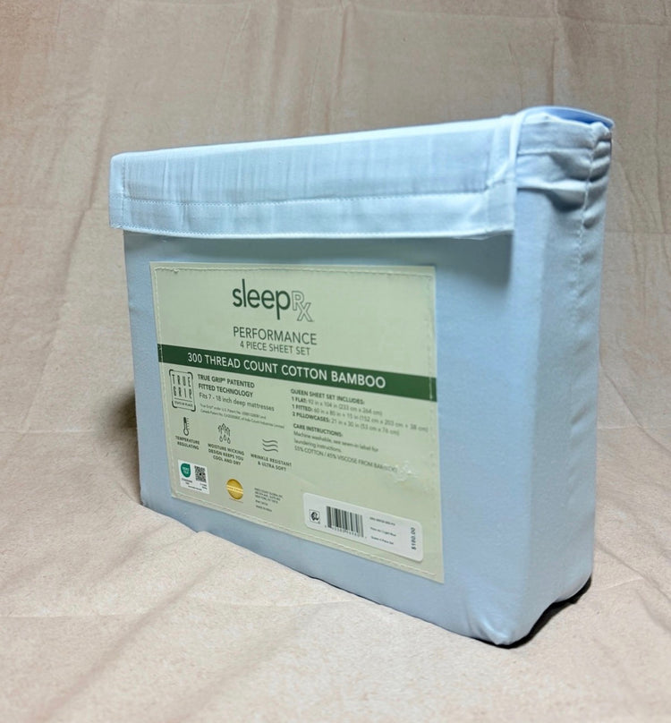 Sleep RX 300 Thread Count 4-pc Queen Sheet Set from Macys, Blue