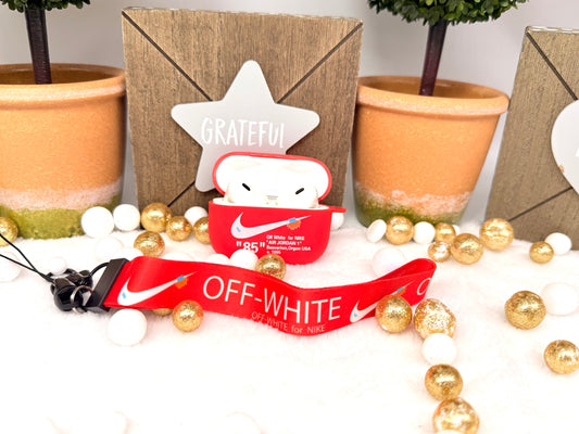 Nike OFF WHITE design Protective case for AirPods Pro (2019): Red