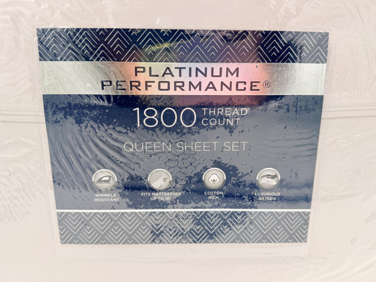 PLATINUM PERFORMANCE 1800 thread count Queen Sheet Set- Light Grey