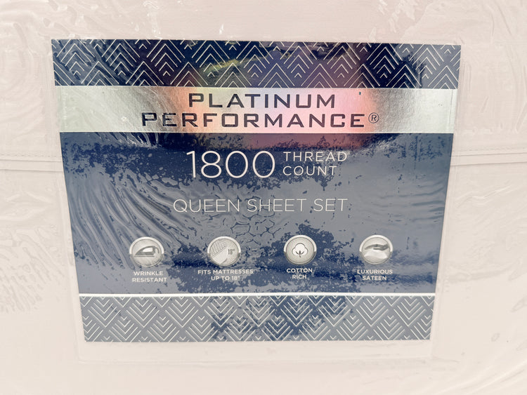 PLATINUM PERFORMANCE 1800 thread count Queen Sheet Set- Light Grey