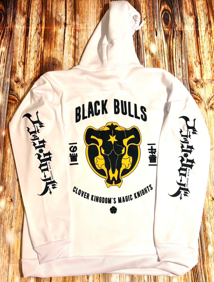 Black Clover: Lieve and Nero black bulls hoodie with scannable Spotify code
