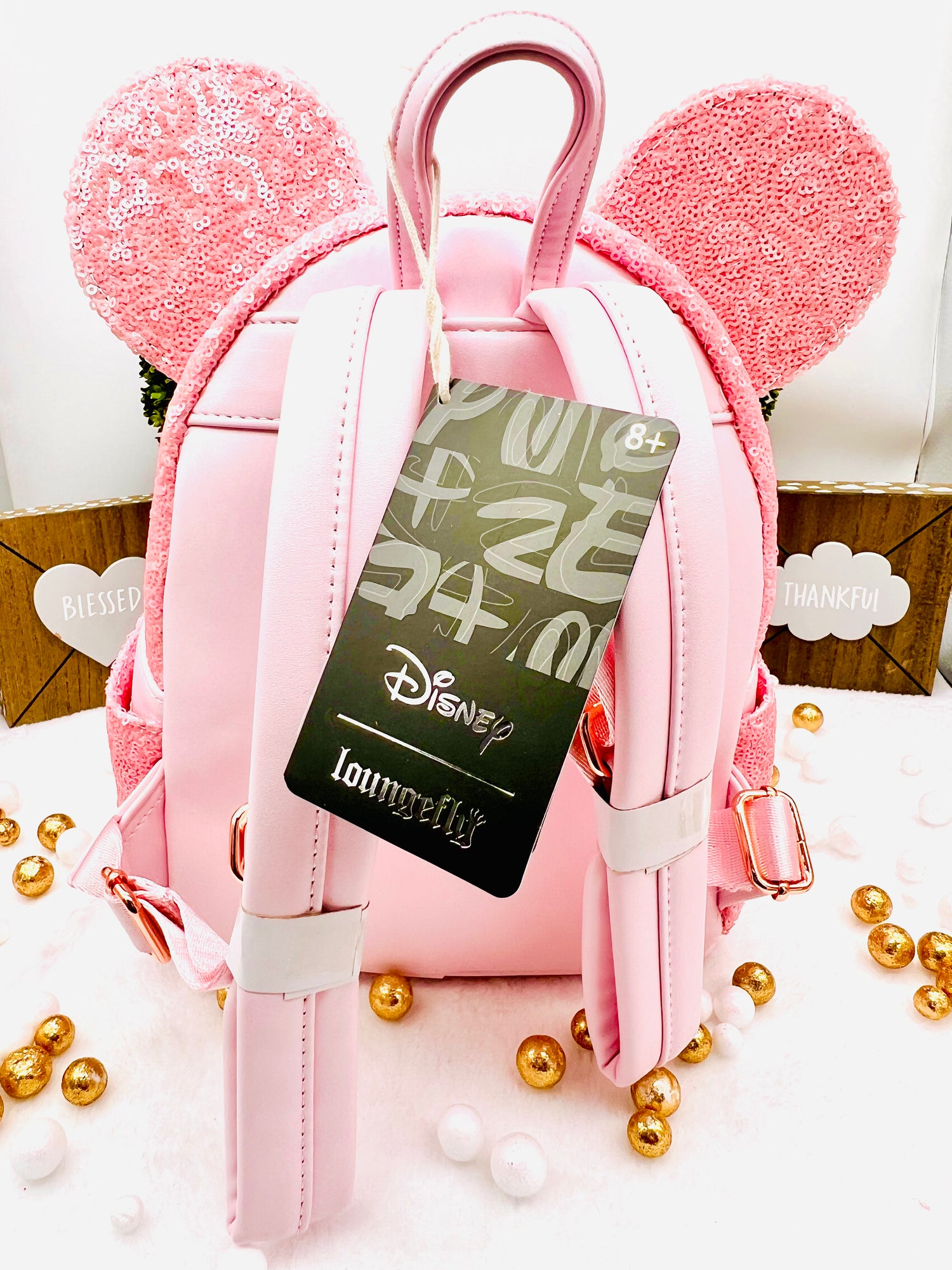 Loungefly Disney Minnie Mouse Cotton Candy Sequin Mini Backpack