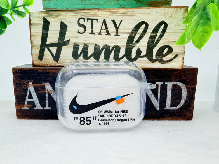 Nike OFF WHITE design Protective case for AirPods Pro 3 (2025) clear White