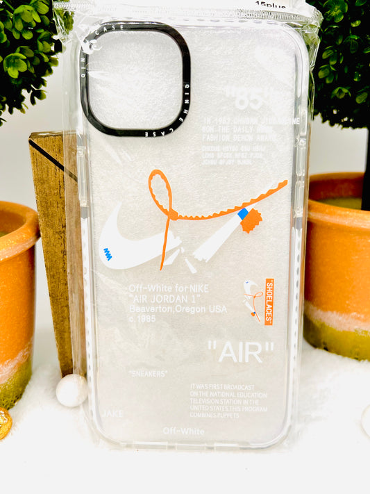 Nike OFF-WHITE clear protective phone case for iPhone 15 Plus