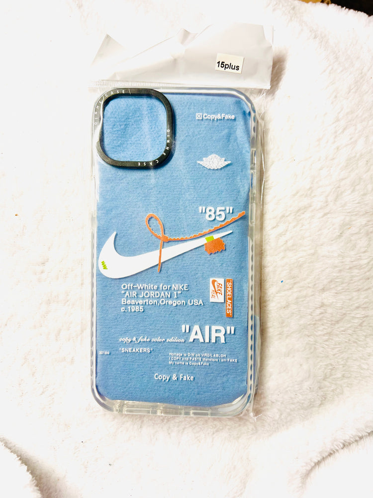Nike OFF-WHITE clear protective phone case for iPhone 15 Plus- Shoelaces