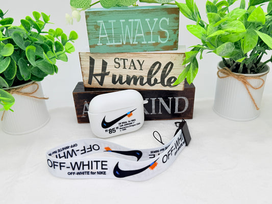 Nike OFF WHITE design Protective case for AirPods Pro 3 (2025) Matte White
