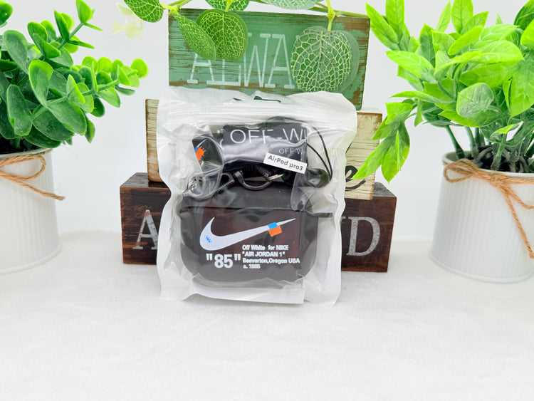 Nike OFF WHITE design Protective case for AirPods Pro 3 (2025) Matte Black