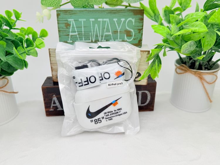 Nike OFF WHITE design Protective case for AirPods Pro 3 (2025) Matte White
