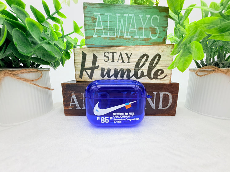 Nike OFF WHITE design Protective case for AirPods Pro 3 (2025) Glossy Blue