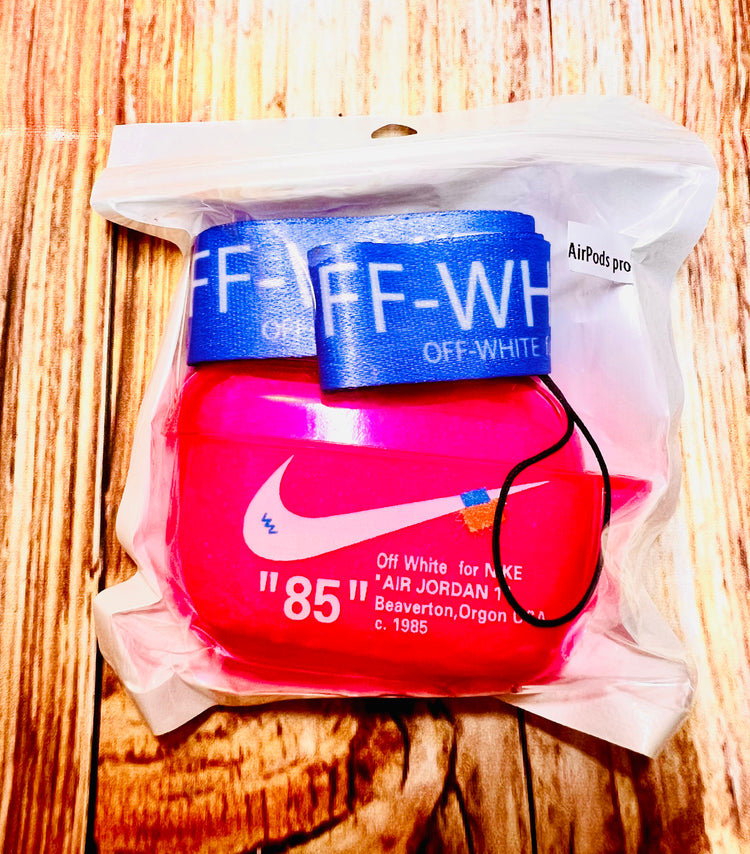Nike OFF WHITE design Protective case for AirPods Pro- Pink