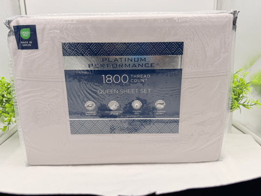 PLATINUM PERFORMANCE 1800 thread count Queen Sheet Set- Light Grey