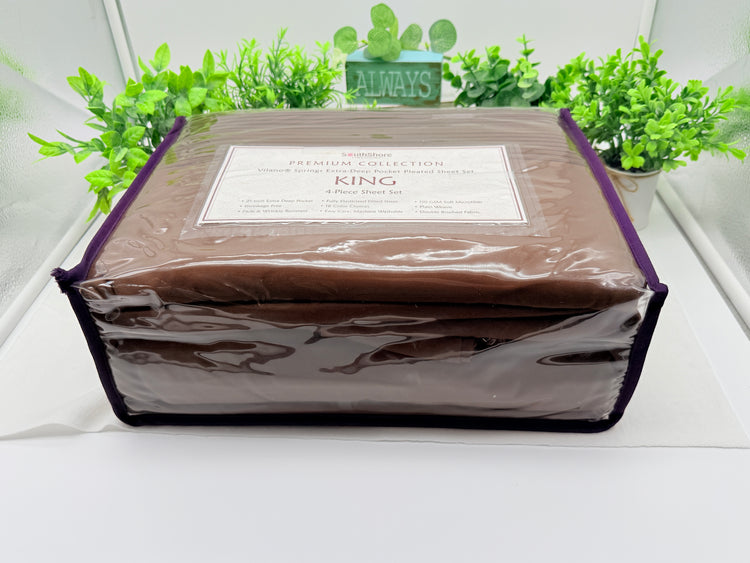 SouthShore Fine Linens PREMIUM COLLECTION Vilano Spring King Sheet Set -Brown