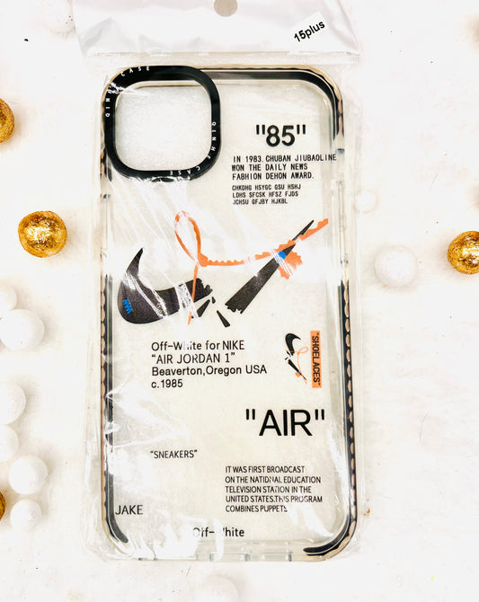Nike OFF-WHITE clear protective phone case for iPhone 15 Plus- jake