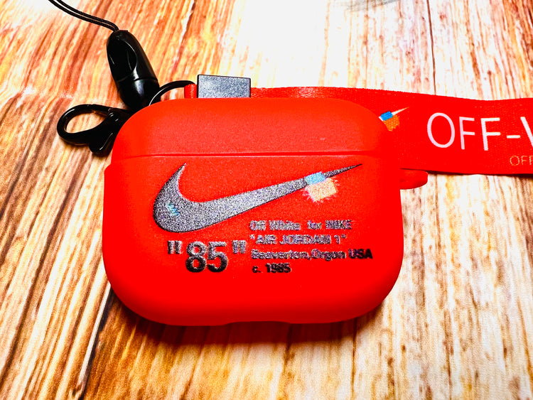 Nike OFF WHITE design Protective case for AirPods Pro-Red