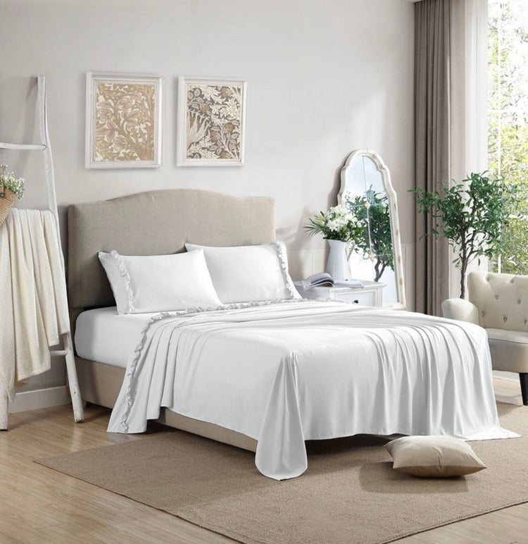 Swift Home Elegant Ruffle Hem 3-pc Twin Sheet Set