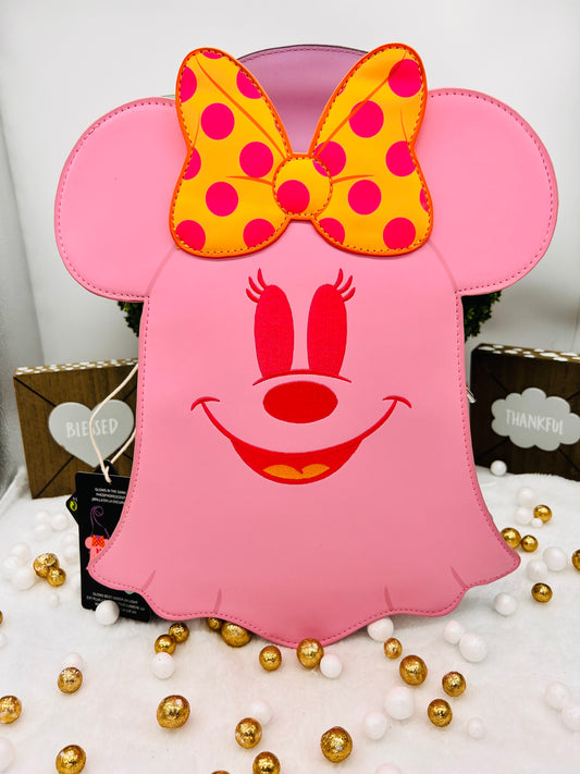 Loungefly Pastel Ghost Minnie Mouse Glow In The Dark Backpack