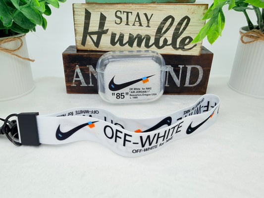 Nike OFF WHITE design Protective case for AirPods Pro 3 (2025) clear White