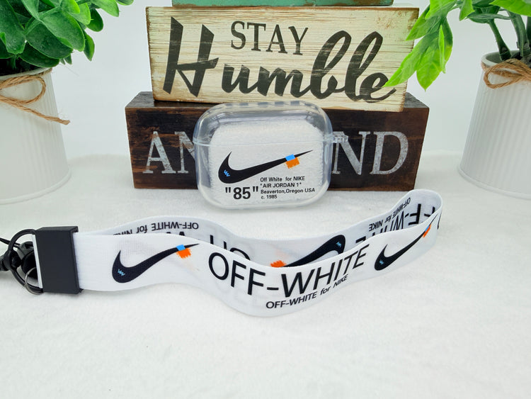 Nike OFF WHITE design Protective case for AirPods Pro 3 (2025) clear White