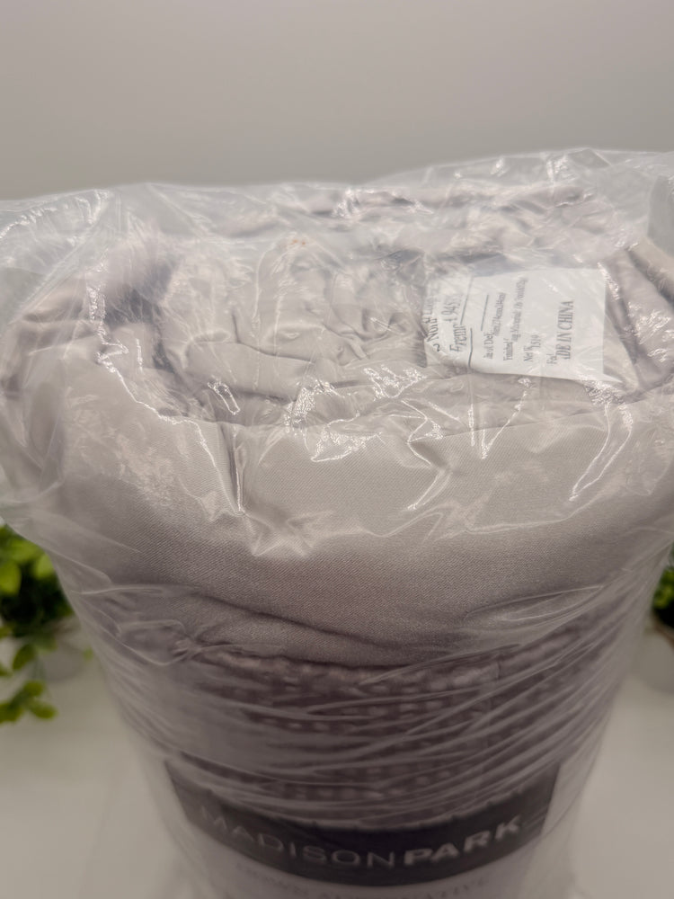 Madison Park Down Alternative Blanket, King/CalKing, Satin Trim, Light Grey