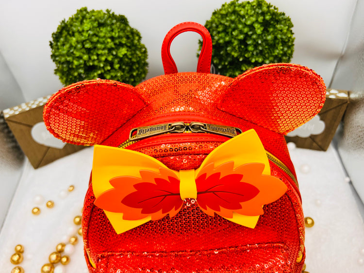 Loungefly Exclusive - Disney Fall Sequin Minnie Mouse Ombre Mini Backpack