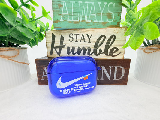 Nike OFF WHITE design Protective case for AirPods Pro 3 (2025) Glossy Blue