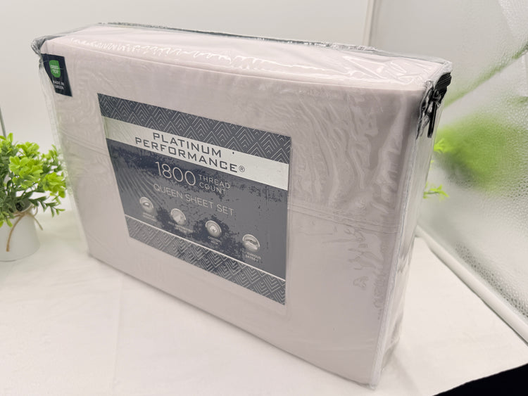 PLATINUM PERFORMANCE 1800 thread count Queen Sheet Set- Light Grey