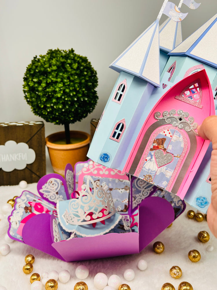 Alice in Wonderland theme Castle exploding Happy Birthday Box