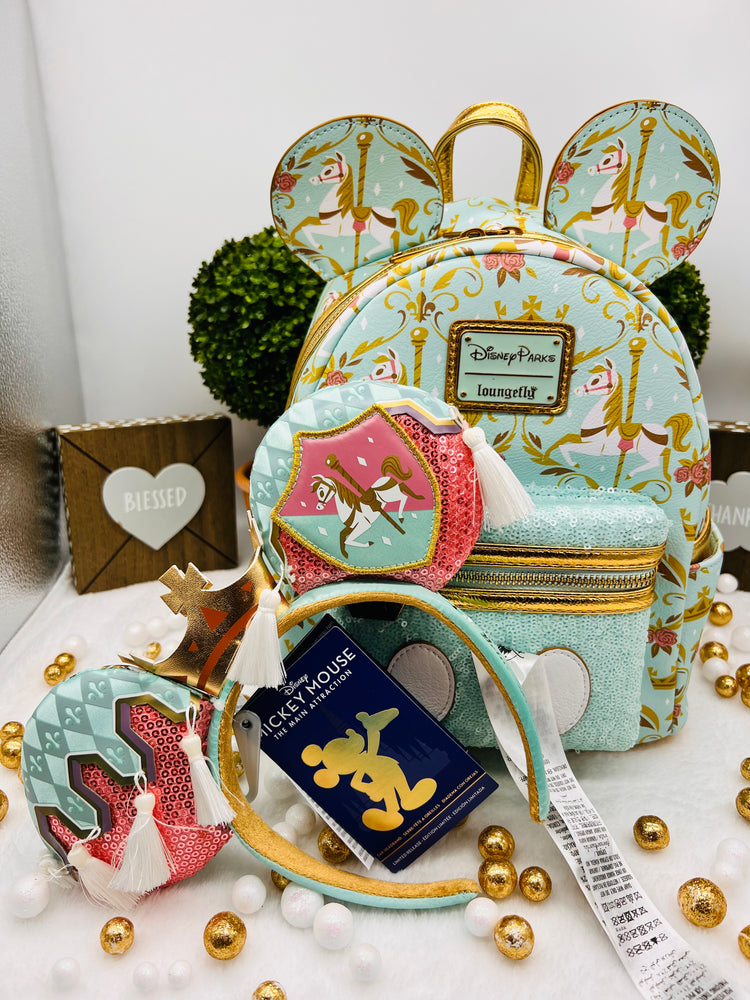 Dianey Parks MMA Prince Charming Regal Carrousel Mini Backpack + Ears