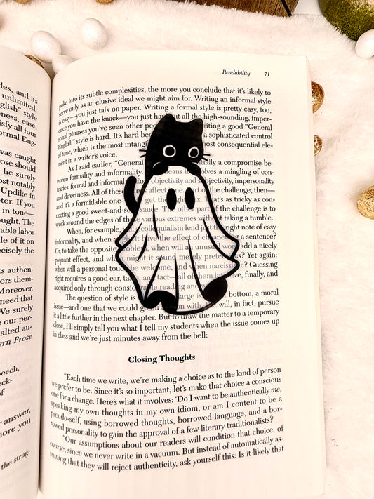 Black Cat Ghost Transparent Bookmark