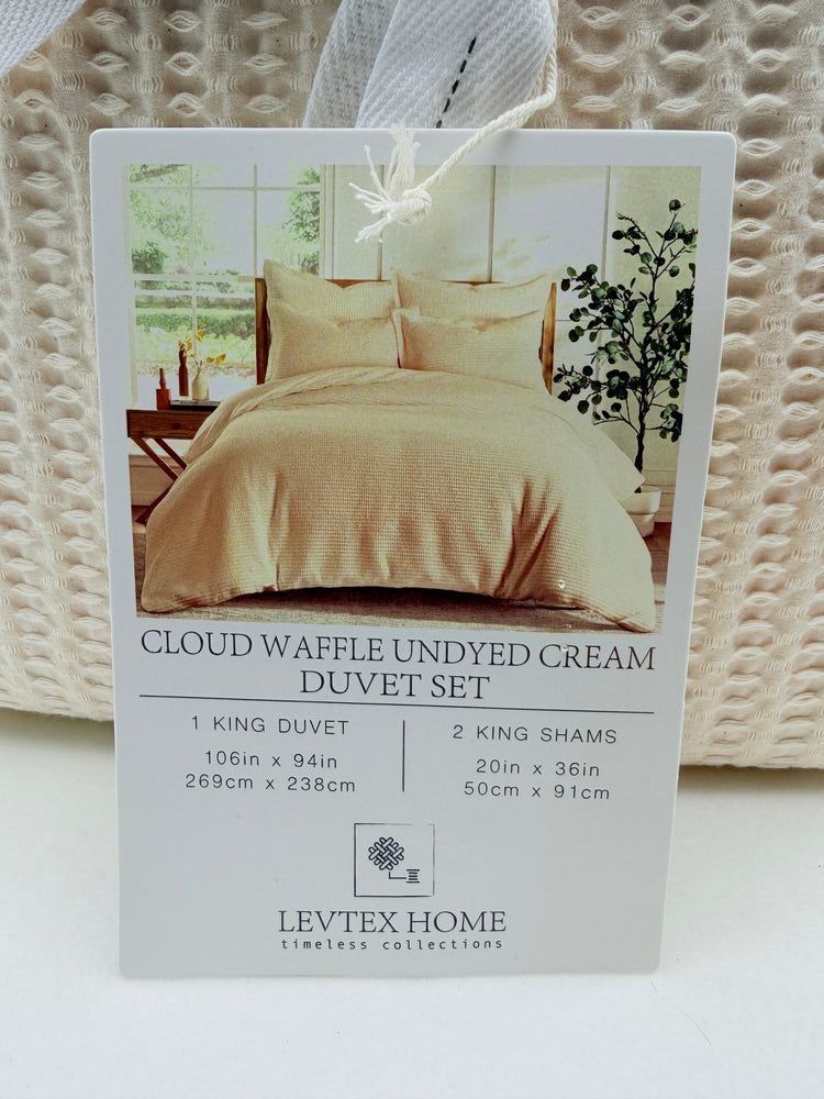 Levtex Home Cloud Waffle Undyed Duvet Cover Set - king - Cream