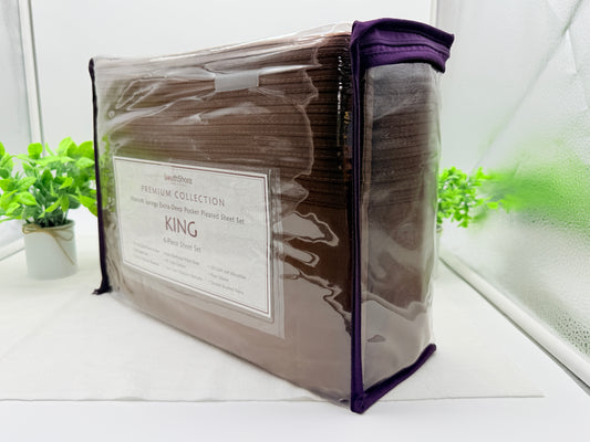 SouthShore Fine Linens PREMIUM COLLECTION Vilano Spring King Sheet Set -Brown