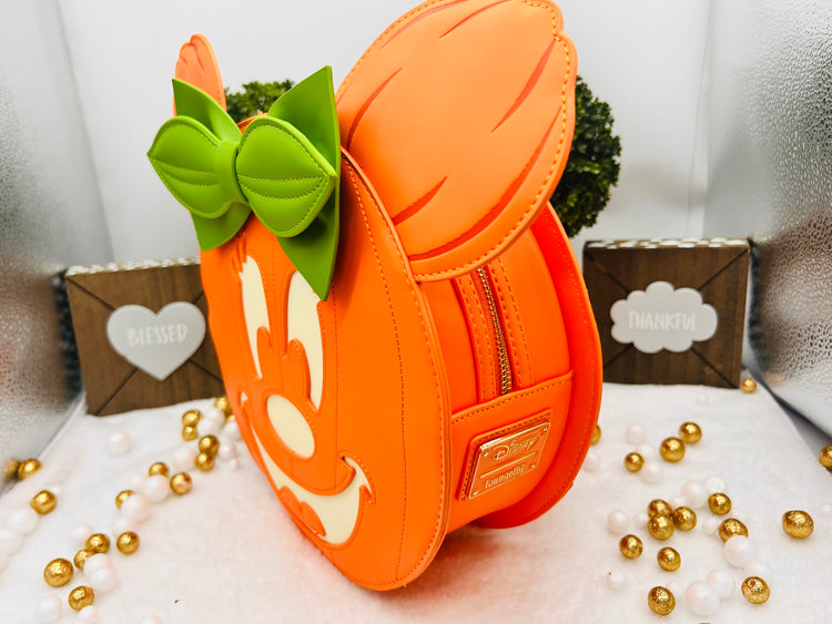 Loungefly Minnie Mouse Glow In The Dark Pumpkin Backpack