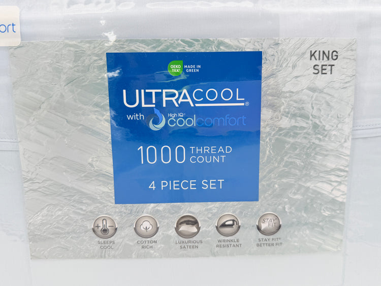 Ultra Cool High IQ Cool Comfort 1000-Threat Count  4-Pc. Sheet Set- King