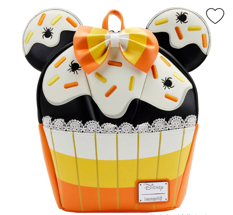 Loungefly Exclusive Disney Minnie Candy Corn Cupcake Glow Mini Backpack