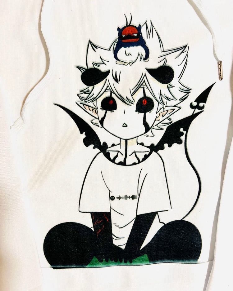 Black Clover: Lieve and Nero black bulls hoodie with scannable Spotify code