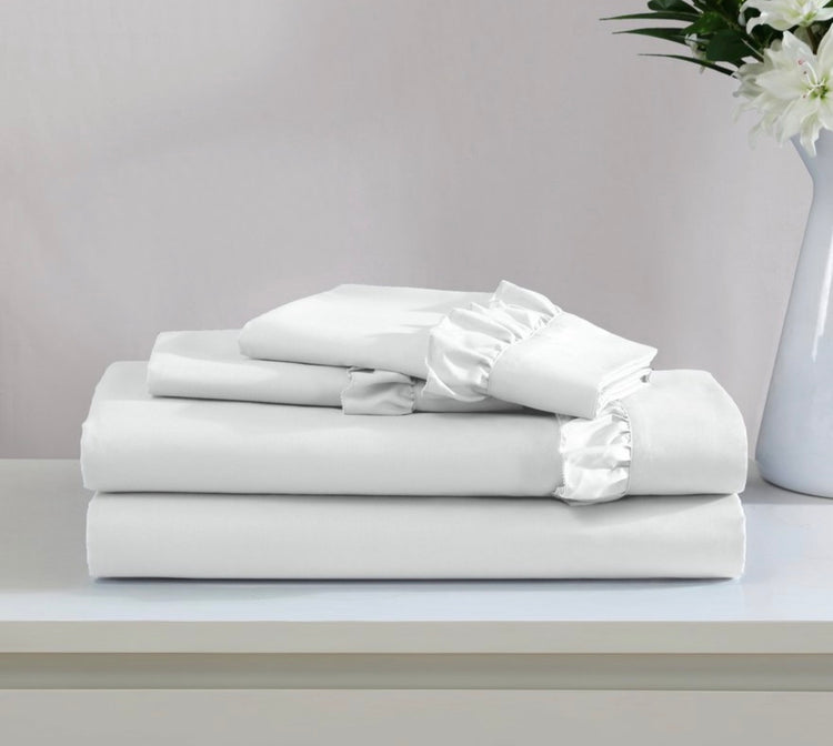 Swift Home Elegant Ruffle Hem 3-pc Twin Sheet Set