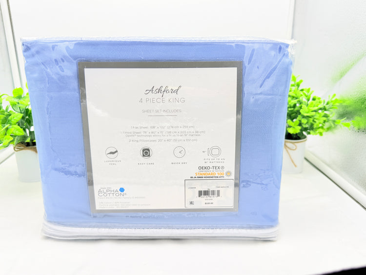 Macy’s Ashford Solid 1500 Thread Count 4 Pc. Sheet Set, King
