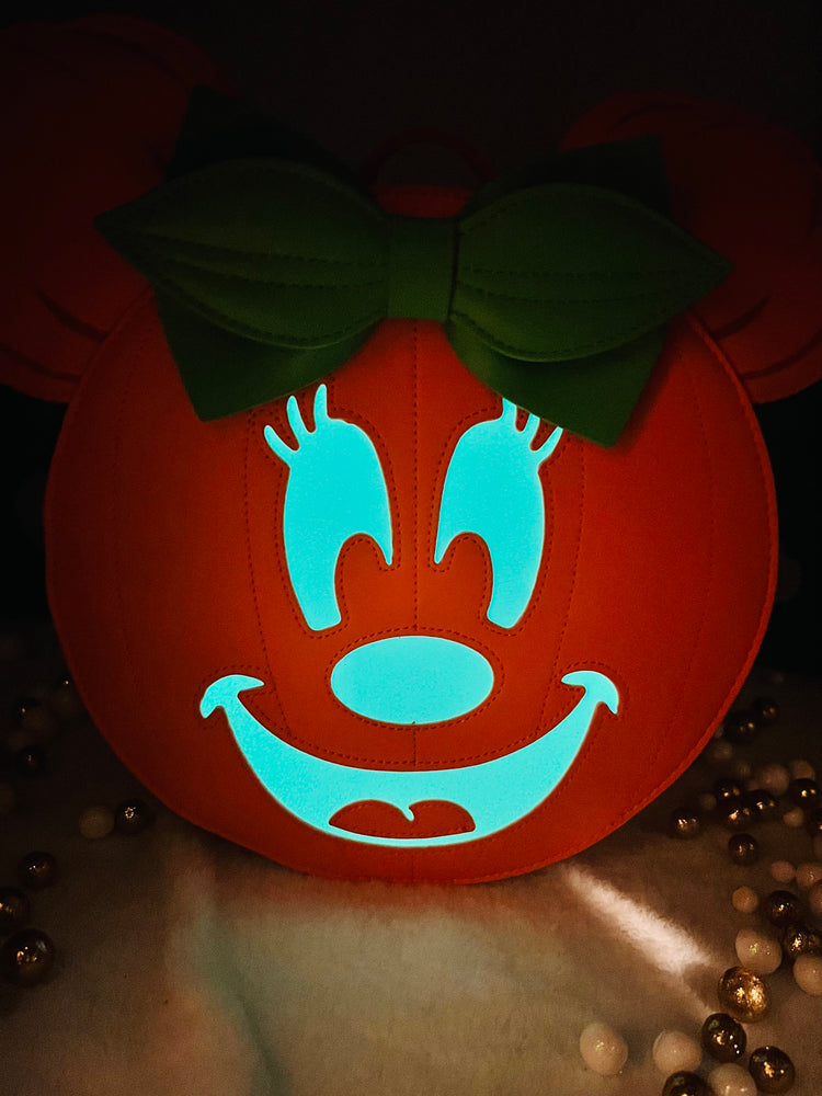 Loungefly Minnie Mouse Glow In The Dark Pumpkin Backpack